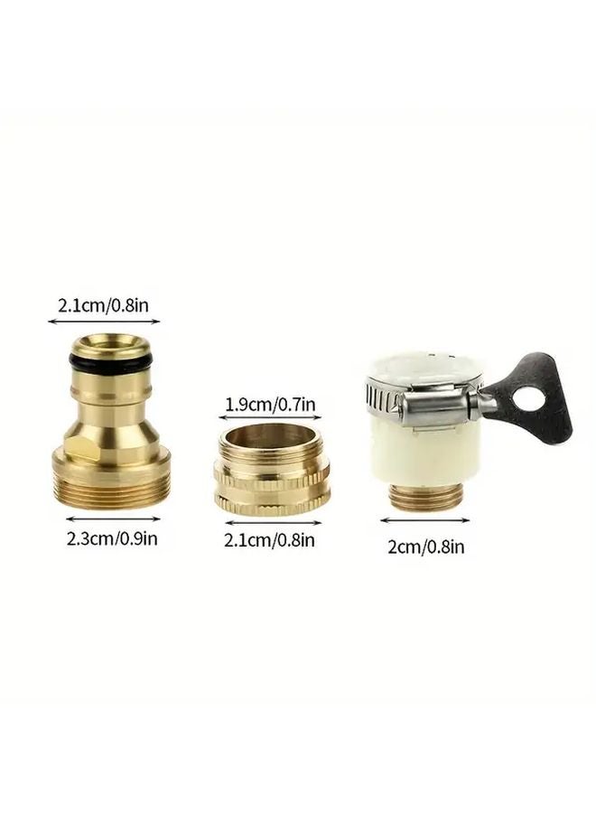 Multi Functional 3 In 1 Faucet Adapter Kit Set For RV Kitchen Bathroom Garden Hose - Image 2